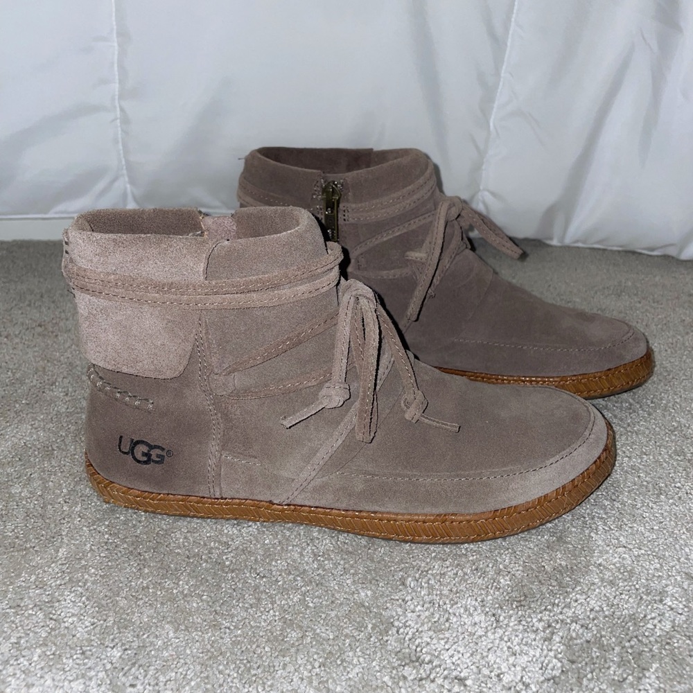 Ugg Womens Reid Suede Flat Moccasin Boots Size 6.5
